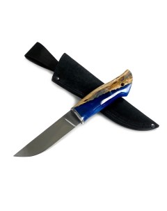 Нож Носорог Х12МФ стабилизированная карельская береза акрил голубой Mp