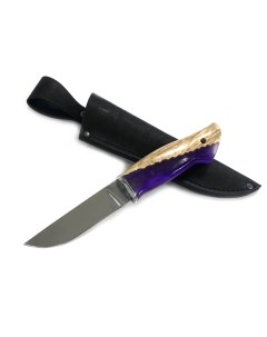 Нож Носорог Х12МФ стабилизированная карельская береза акрил фиолетовый Mp