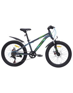 Горный MTB велосипед Tenet 24 disc 2024 рама 13 серый зеленый Tech team