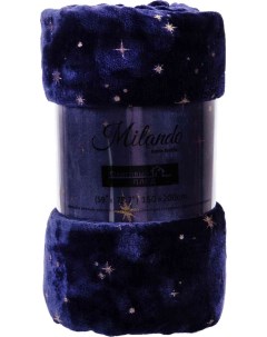 Плед Звездное небо 150 200 см флис темно синий Milando
