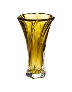 Ваза стеклянная Mozart amber 32 см желтая Aurum crystal