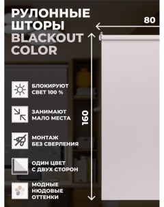 Рулонные шторы блэкаут Color 80х160 см на окно светло серый Franc gardiner