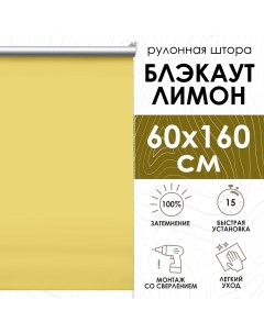 Рулонные шторы Blackout silverback лимон 60х160 см Эскар