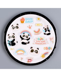 Тарелка бумажная Панда в наборе 6 шт Страна карнавалия