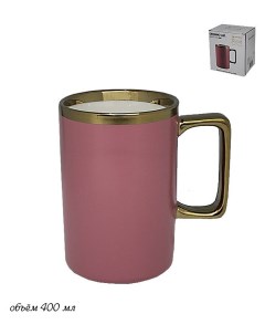 Кружки для чая 6 шт фарфоровые 400 мл розовые Lenardi