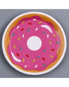 Тарелка бумажная Пончик в наборе 6 шт Страна карнавалия