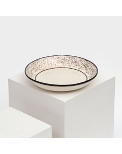 Тарелка керамическая Обеденная 550 мл 20 см серая 1 сорт Ира Керамика ручной работы