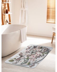 Коврик для ванной туалета Цветочные бабочки bath_sd1160_60x100 Joyarty