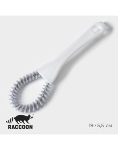 Щетка для чистки посуды и решеток гриль круг 19x5 5х2 см цвет белый Raccoon
