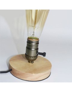Настольная лампа c деревянным основанием ретро Clever-light