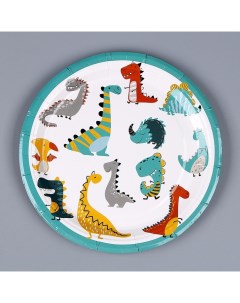 Тарелка бумажная Динозавры в наборе 6 шт Страна карнавалия