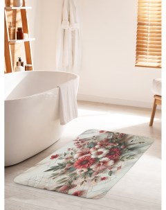 Коврик для ванной туалета Цветы на мраморе bath_429923_60x100 Joyarty