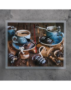 Часы настенные серия Кухня Кофе и конфеты 20х25 см Сюжет