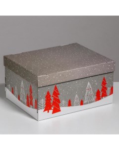Складная коробка Новогоднее поздравление 31 2 х 25 6 х 16 1 см Nobrand