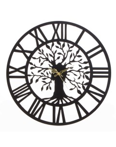 Часы настенные из металла Древо жизни плавный ход d 40 см Nobrand