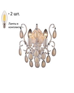 Бра с лампочками Sevilia AP2 Gold Lamps E14 Свеча Crystal lux