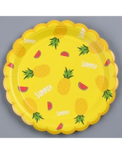 Тарелка бумажная Летние фрукты в наборе 6 шт Страна карнавалия