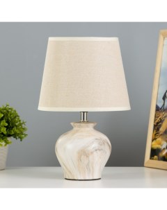 Настольная лампа Кумп E14 40Вт белый коричневый 20х20х30 см Risalux