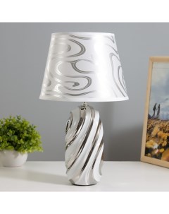 Настольная лампа Доминика Е14 40Вт белая серебро 22 5х22 5х40см Risalux