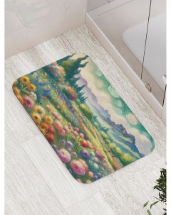 Коврик для ванной и туалета мягкий Цветочный рай bath_sd1460 Joyarty