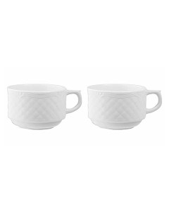 Набор из 2 чайных чашек 8х8х5 5 см 190 мл 2606 white_2 Lubiana