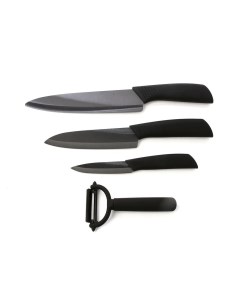 Набор керамических ножей Xiaomi Huo Hou Heat Knife Set 4 шт Черный Nobrand