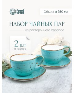Набор чайных пар TC250B2 2 шт голубой 250мл Foodteria