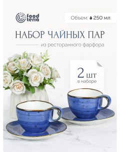 Набор чайных пар TC250S2 2 шт синий 250 мл Foodteria