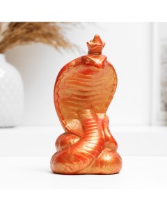Фигура Змея с короной красный с позолотой 8х8х16 см Хорошие сувениры