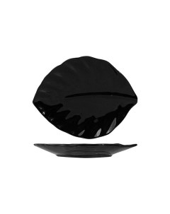 Блюдо сервировочное Лист 2шт фарфоровые 25 2 см цвет черный Kunstwerk