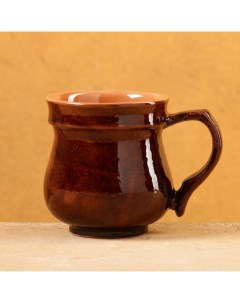 Кружка Риштанская керамика Акташ коричневая 330 мл Шафран