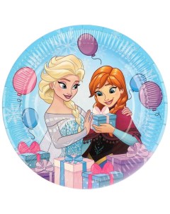 Тарелка бумажная Эльза и Анна 23 см Холодное сердце 10 шт Disney