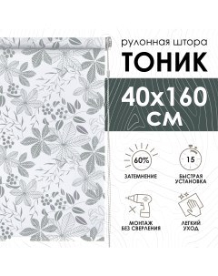 Рулонные шторы Тоник серый 40х160 см Эскар