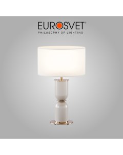 Настольная лампа Caprera 01153 1 латунь с бежевым тканевым абажуром E14 40 Вт Eurosvet