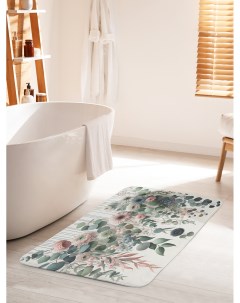 Коврик для ванной туалета Нежные цветы и эвкалипт bath_sd1437_60x100 Joyarty