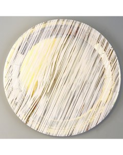 Тарелка бумажная Полосы в наборе 6 шт цвет золото Страна карнавалия