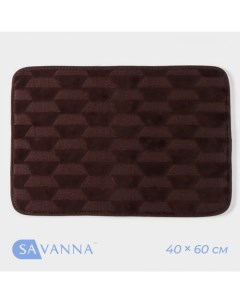 Коврик для ванной Стоун 40x60 см цвет коричневый Savanna