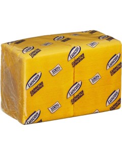 Салфетки бумажные Profi Pack 1 слой 24х24 желтые 400шт уп Luscan