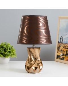 Настольная лампа Эльга Е14 40Вт шоколадно золотой 20х20х34см Risalux