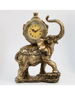 Часы настольные каминные Слон цвет бронзовый 35х22х10 см Nobrand