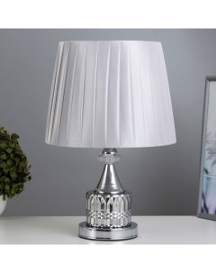 Настольная лампа с подсветкой Элегия Е27 40Вт хром серый 26х26х39 см Risalux