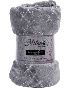 Плед Пунктир 150 200 см флисовый серый с серебром Milando