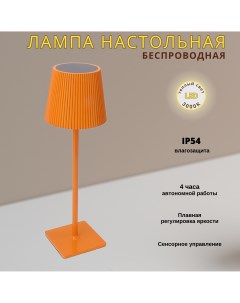 Лампа настольная светодиодная беспроводная с аккумулятором 3000К оранжевая Fedotov
