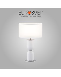 Настольная лампа Caprera 01153 1 никель с белым тканевым абажуром E14 40 Вт Eurosvet