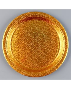 Тарелка бумажная Голография в наборе 6 шт цвет золото Страна карнавалия