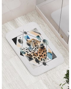 Коврик для ванной и туалета мягкий Леопардовая геометрия bath_429953 Joyarty
