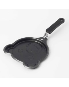 Сковорода для омлета и панкейков 13 см с покрытием сталь черная Мишка Bear Kuchenland