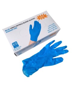 Перчатки винил нитрил 50 пар голубые xs Wally plastic