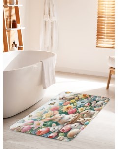 Коврик для ванной туалета Кролики в цветах bath_sd1948_60x100 Joyarty
