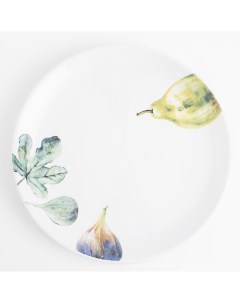 Тарелка обеденная 26 см керамика белая Инжир и груша Fruit garden Kuchenland